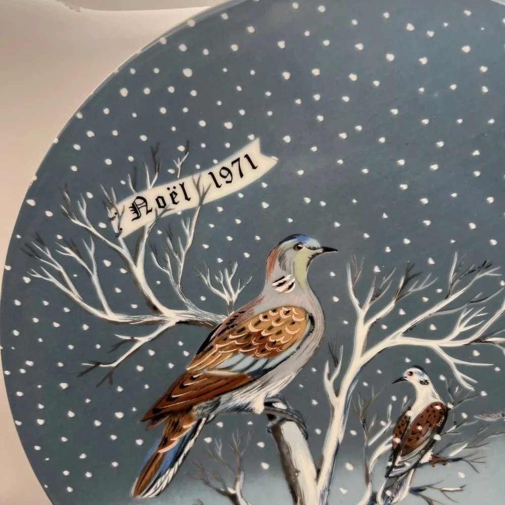 Haviland Limoges 1971 Two Turtle Doves #2 Haviland France Plate
